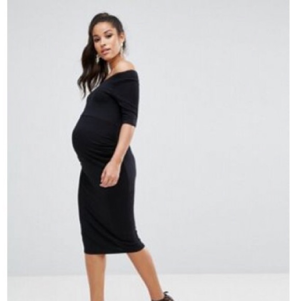 ASOS maternity Bardot dress with half sleeve